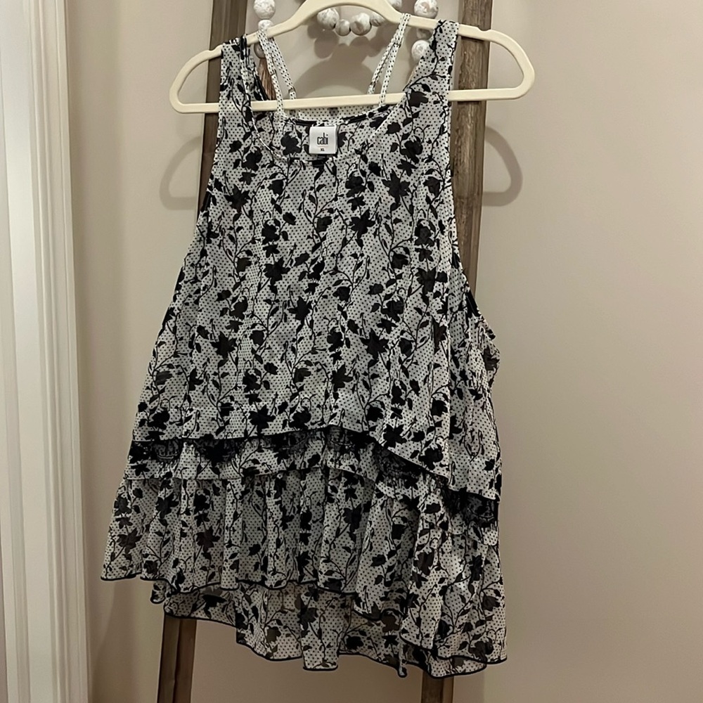 Cabi two piece tank with flounce peplum